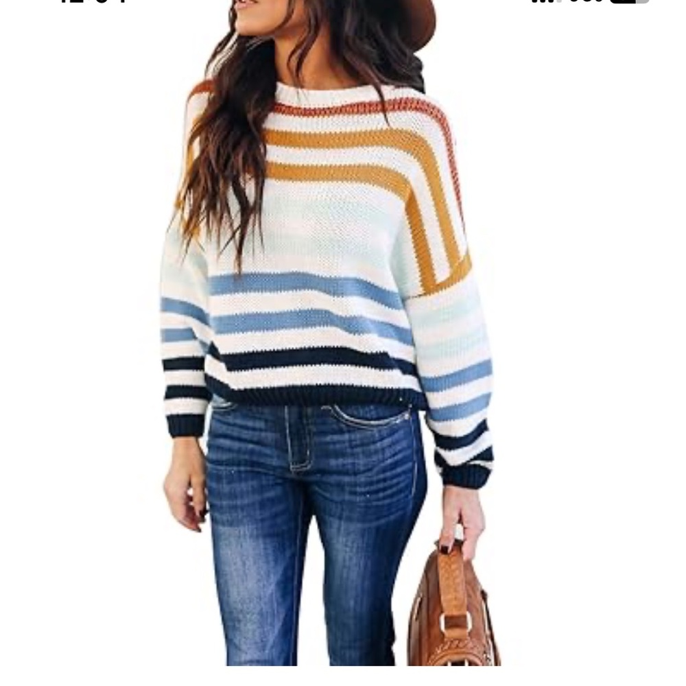 Lulus Colorblock Striped Sweater - Picture 5 of 5